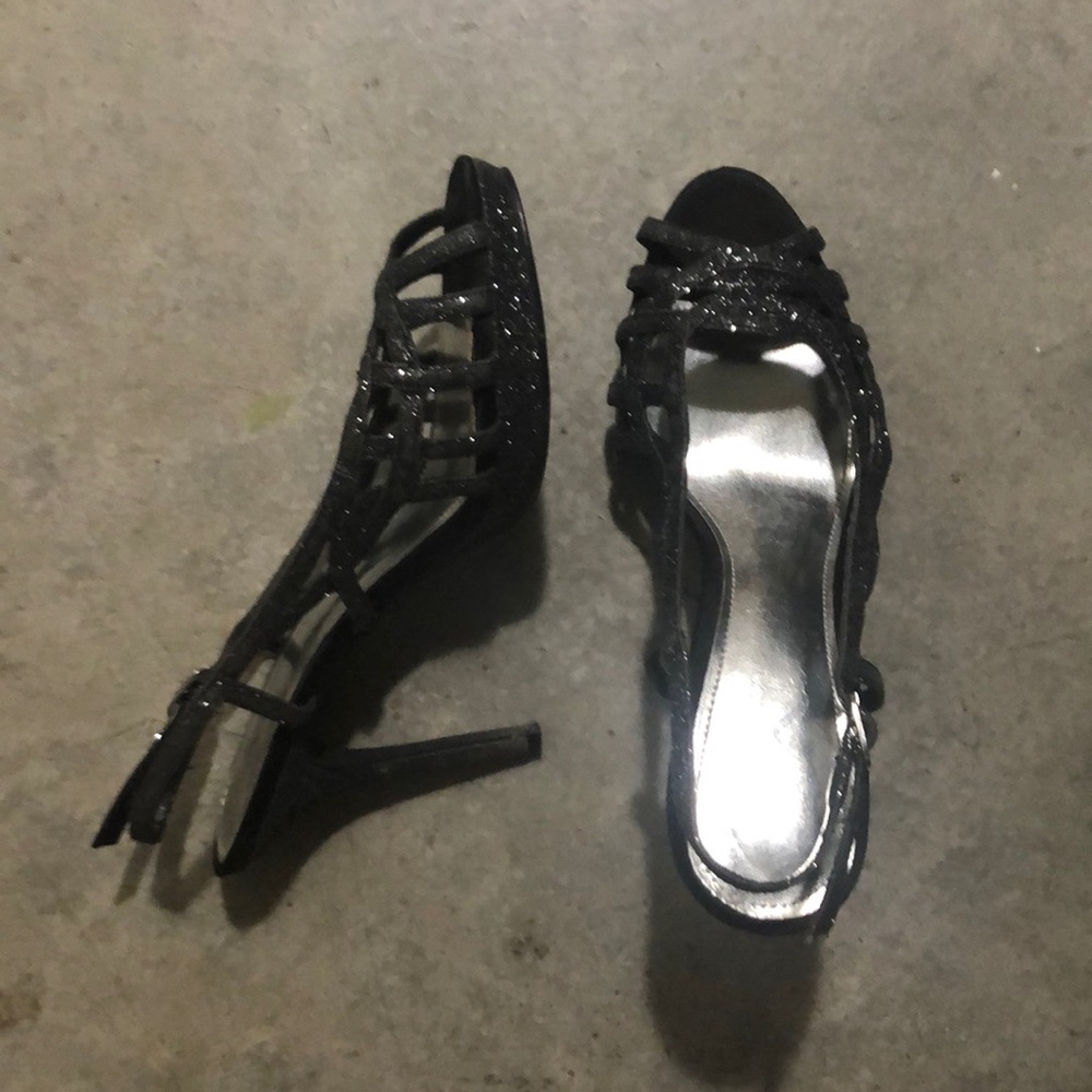 4 inch black sparkly heels